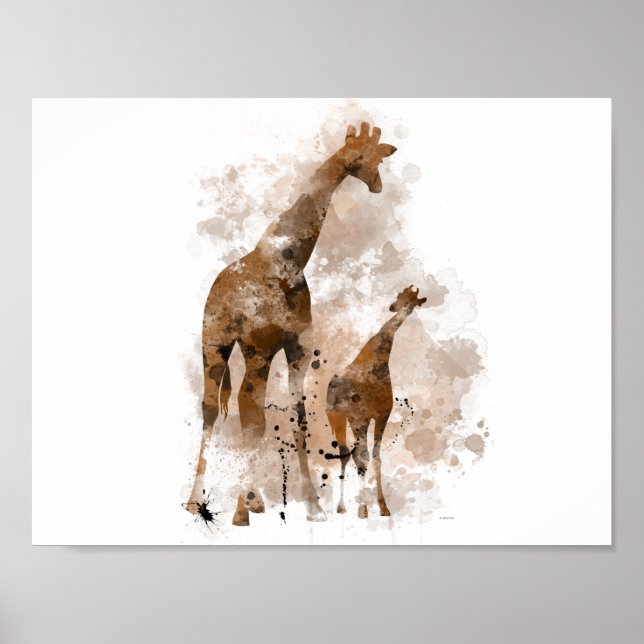 GIRAFFE UND BABY - Poster (Vorne)