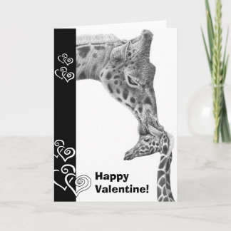 Giraffe und Calf Happy Valentine Card Feiertagskarte