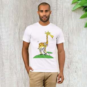 Giraffe und ein Zebra-Mens-T - Shirt