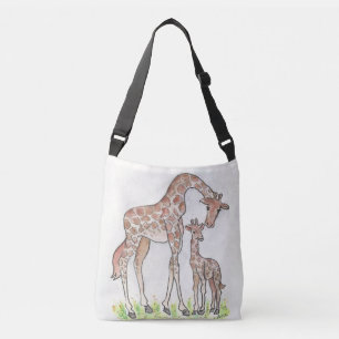 Giraffe und ihr Kalb Tragetaschen Mit Langen Trägern