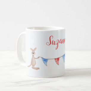 Giraffe und Känguru-Wimpelgirlande mit individuell Kaffeetasse