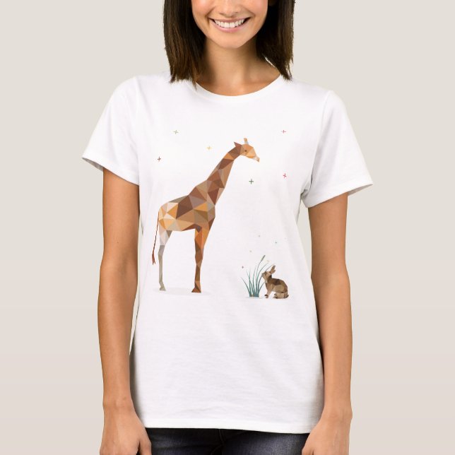 Giraffe und Kaninchen T-Shirt (Vorderseite)