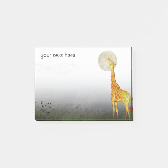 Giraffe und Mond | Benutzerdefinierte Post-it®-Not Post-it Klebezettel (Vorderseite)