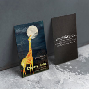 Giraffe und Mond Benutzerdefinierte Visitenkarte
