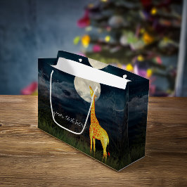 Giraffe und Mond | Custom Gift Bag Große Geschenktüte