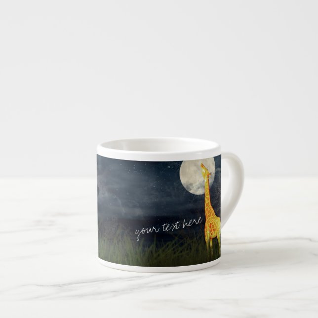 Giraffe und Mond | Custom Jumbo Tasse / Espresso T (Vorderseite Rechts)