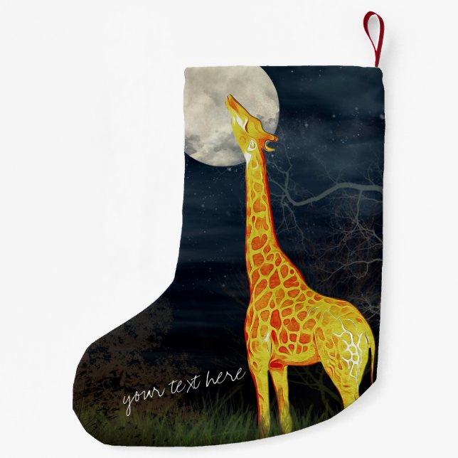 Giraffe und Mond | Gewohnter Weihnachtsmarkt-Strum Kleiner Weihnachtsstrumpf (Rückseite)