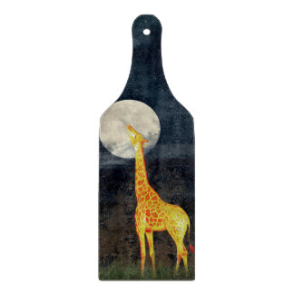 Giraffe und Mond | Maßgeschneidertes Glasschneidbr Schneidebrett