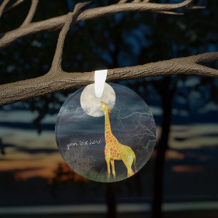 Giraffe und Mond   Plexiglas Ornament