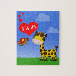 Giraffe und Schmetterling in Liebe