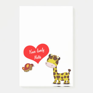 Giraffe und Schmetterling Post-it Klebezettel