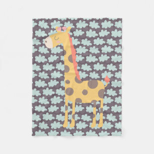 Giraffe und Wolken Fleecedecke