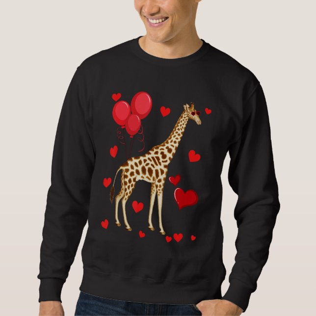 Giraffe Valentine s Day heart Animals Sweatshirt (Vorderseite)