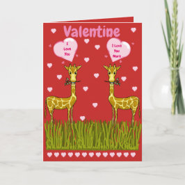 Giraffe-Valentinskarte Feiertagskarte