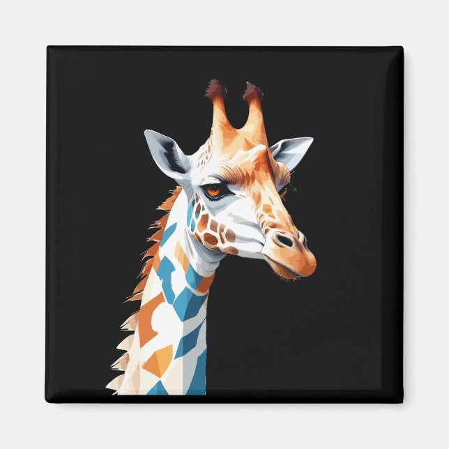 Giraffe Vector Art mit lebhaften Farben Magnet (Vorne)