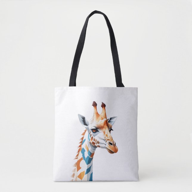 Giraffe Vector Art mit lebhaften Farben Tasche (Vorderseite)