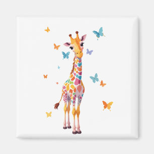 Giraffe Vector Painting Adorable Fun Animal Play Magnet