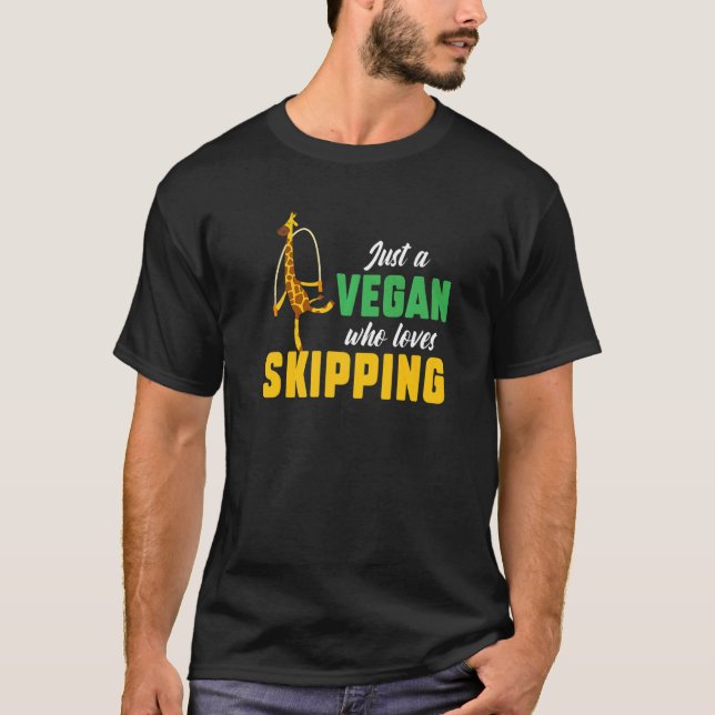 Giraffe Vegan Who Lieben springen Fallschirmspring T-Shirt (Vorderseite)