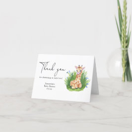 Giraffe - vielen Dank für Ihre Babydusche Dankeskarte