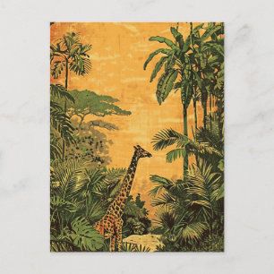 Giraffe Vintag Postkarte
