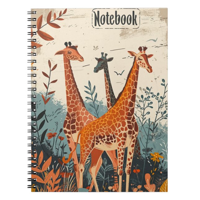 Giraffe Vintage Notizblock (Vorderseite)