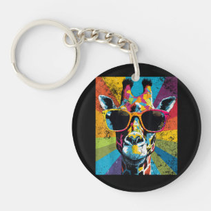Giraffe Vintage Sonnenbrille Funny African Animal Schlüsselanhänger