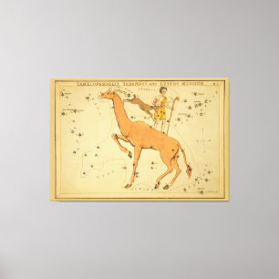 Giraffe - Vintages Sternenkartenbild Leinwanddruck