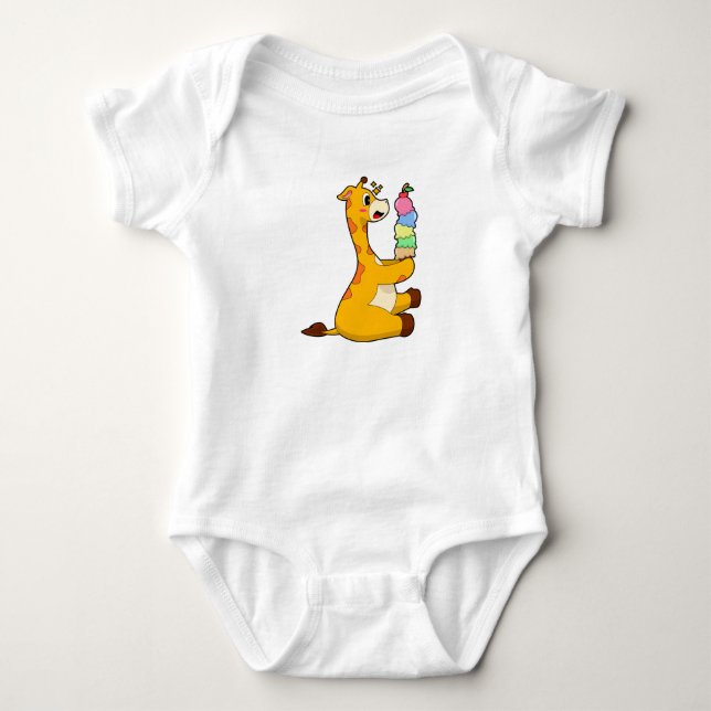 Giraffe Waffeleis Baby Strampler (Vorderseite)