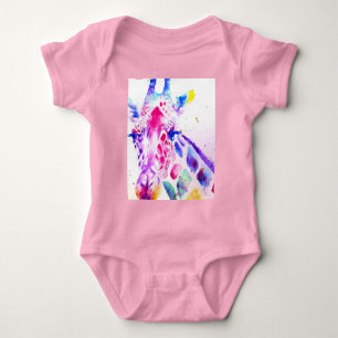 Giraffe Wasserfarbe Babys Lila Geschenke Lavendel Baby Strampler