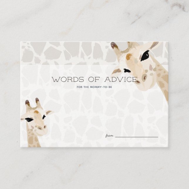 Giraffe Watercolor Baby Showcard Hinweiskarte (Vorderseite)