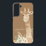 Giraffe Watercolor Boho Foliage Daisy Floral Tan Samsung Galaxy Hülle<br><div class="desc">Diese anmutige Giraffe wurde von Audrey Jeanne Roberts,  einem international anerkannten Künstler und Designer,  in Aquarellfarbe aufgenommen. Das Design wird durch das schmutzige,  getrocknete Blattwerk und die daisy Blume abgerundet. Sie können die Hintergrundfarbe ändern. Urheberrecht.</div>