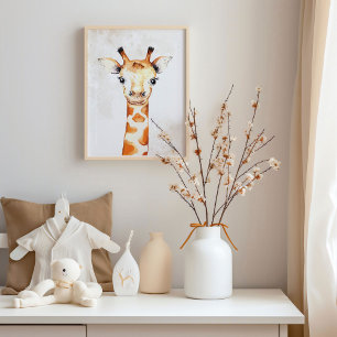 Giraffe Watercolor Wall Art Kinderzimmer Deco Poster