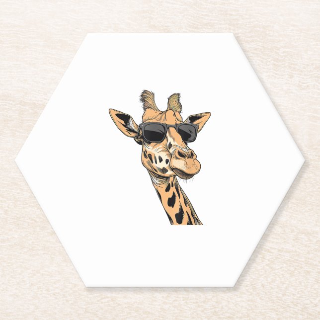 Giraffe Wearing-Sonnenbrille Untersetzer (Vorderseite)