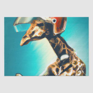 Giraffe Webereihelm auf Motorrad Moderne Kunst Kun Seidenpapier