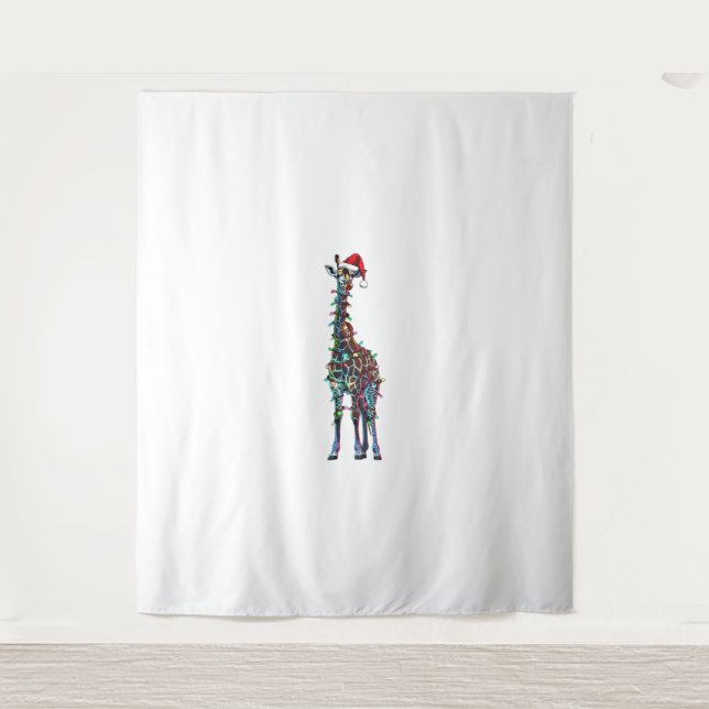 Giraffe Weihnachten _1 Wandteppich (Vorderseite)