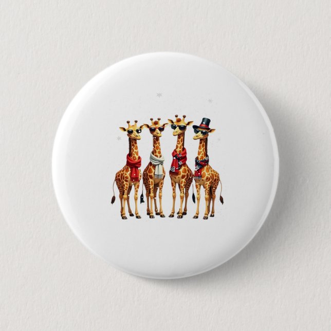 Giraffe Weihnachten Chic Oversized T-Shirt Button (Vorderseite)