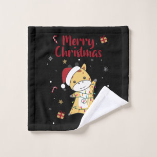 Giraffe Weihnachten Giraffen Winter Animals Wash C Waschlappen