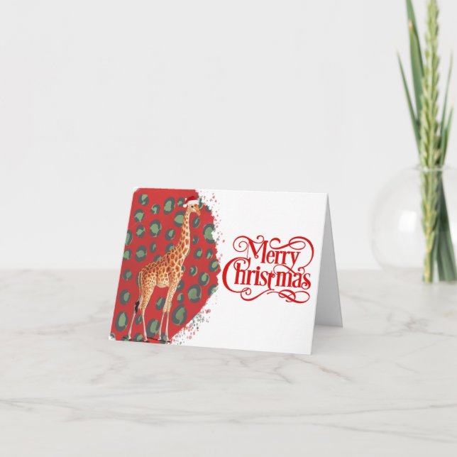 Giraffe Weihnachten Karte (Vorderseite)
