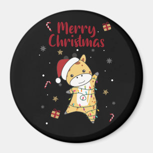 Giraffe Weihnachts-Giraffen Wintertiere Magnet