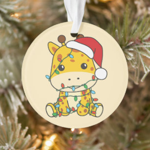 Giraffe Weihnachts-Wintertiere Feiertage Giraffen Ornament
