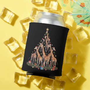 Giraffe-Weihnachtsbaum-Weihnachtsmann-afrikanische Dosenkühler