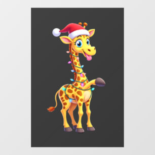 Giraffe Weihnachtsbeleuchtung Lustiger Weihnachtsm Fensteraufkleber