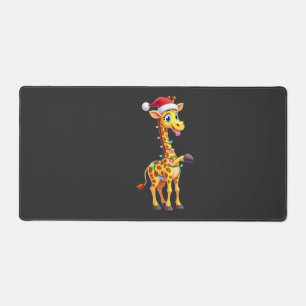 Giraffe Weihnachtsbeleuchtung Lustiger Weihnachtsm Schreibtischunterlage