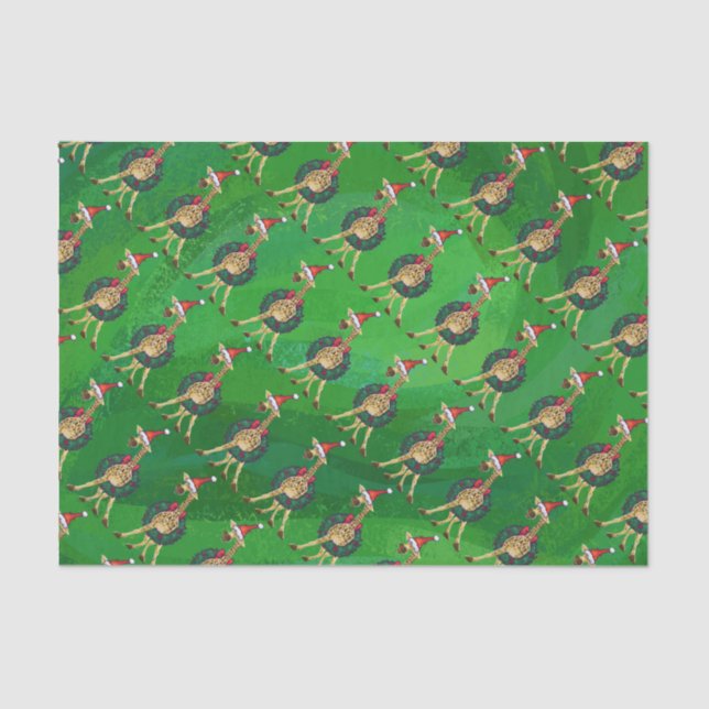 Giraffe Weihnachtszettel Seidenpapier (Vorderseite)