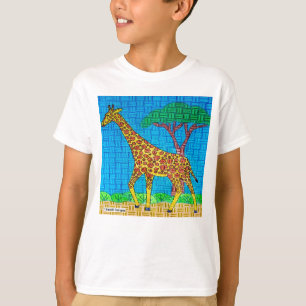 Giraffe (weiß) - Basic T-Shirt für Jungen