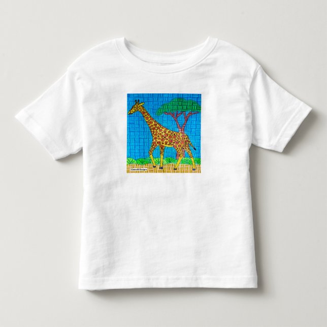 Giraffe (weiß) - Kleinkind-T - Shirt (Vorderseite)