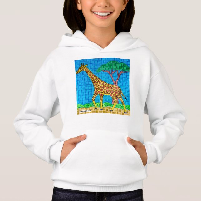 Giraffe (weiß) - Mädchenhorodie Hoodie (Vorderseite)