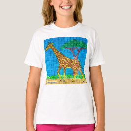 Giraffe (weiß) - T - Shirt für Mädchen