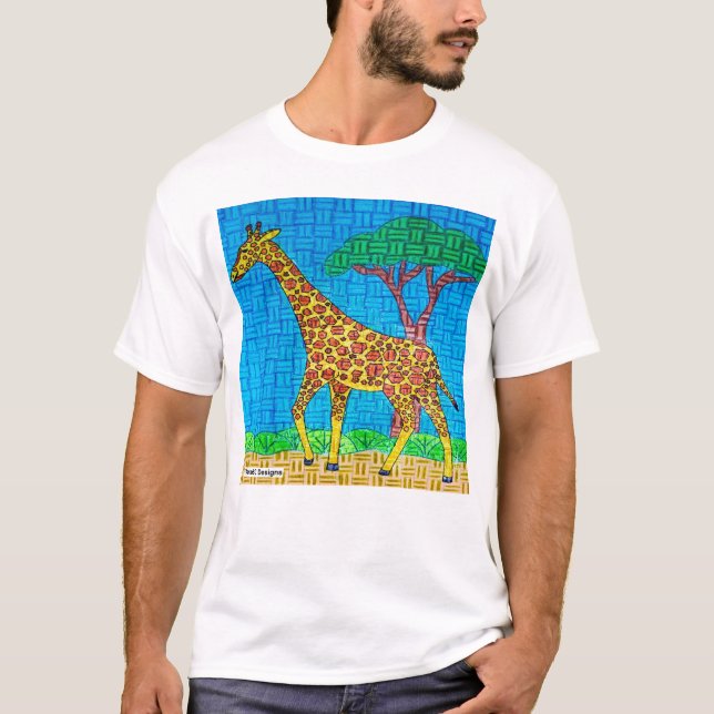 Giraffe (weiß) - T - Shirt für Männer (Vorderseite)