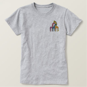 Giraffe Whimsey Besticktes T-Shirt